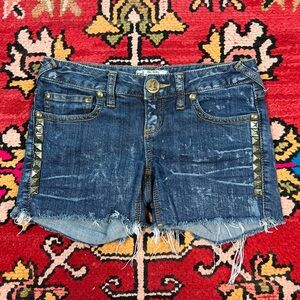 Free People Blue Studded Jean Shorts